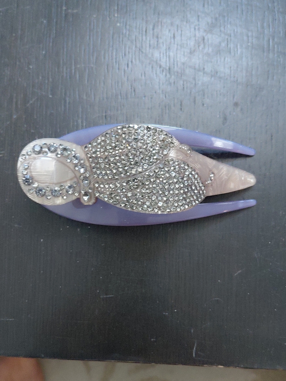 Rhinestone Leaf Lavender Hair Clip - Elegant Women’s Hair Accessory